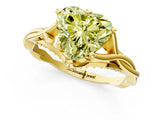 Yellow gold Fancy Yellow Heart  Solitaire Twist Band Six-Prong Setting 3