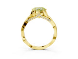 Yellow gold Fancy Yellow Heart  Solitaire Twist Band Six-Prong Setting 5