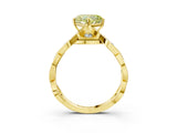 Yellow gold Fancy Yellow Heart  Solitaire Twist Band with Leaf Prong Setting 4