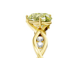 Yellow gold Fancy Yellow Heart  Solitaire Twist Band with Leaf Prong Setting