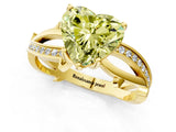 Yellow gold Fancy Yellow Heart  Solitaire Twist Band with Pavé Accents and Four-Prong Setting_21