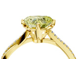 Yellow gold Fancy Yellow Heart  Solitaire Twist Band with Pavé Diamonds and Four-Prong Setting_57
