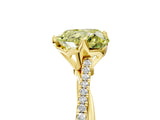 Yellow gold Fancy Yellow Heart  Solitaire Twist Band with Pavé Diamonds and Four-Prong Setting_58