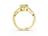 Yellow gold Fancy Yellow Heart  Solitaire Twist Band with Pavé Setting and Four-Prong Setting_37