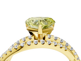 Yellow gold Fancy Yellow Heart  Solitaire Twist Band with Pavé Setting and Four-Prong Setting_97