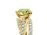 Yellow gold Fancy Yellow Heart  Solitaire Twist Band with Pavé Setting and Four-Prong Setting_98