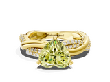 Yellow gold Fancy Yellow Heart  Solitaire Twist Band with Pave Prong Setting_41