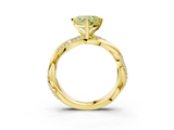 Yellow gold Fancy Yellow Heart  Solitaire Twist Band with Pave Prong Setting_44