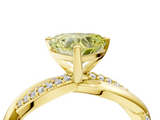 Yellow gold Fancy Yellow Heart  Solitaire Twist Band with Pave Prong Setting_45