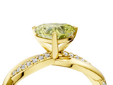 Yellow gold Fancy Yellow Heart  Solitaire Twist Band with Pave Prong Setting_46