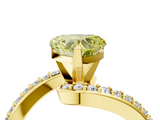 Yellow gold Fancy Yellow Heart  Solitaire Twist Band with Pave Set Diamonds and Four-Prong Setting_111