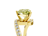 Yellow gold Fancy Yellow Heart  Solitaire Twist Band with Pave Set Diamonds and Four-Prong Setting_112