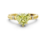 Yellow gold Fancy Yellow Heart  Solitaire Twisted Band Prong Set Engagement Ring_61