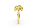 Yellow gold Fancy Yellow Heart  Solitaire Twisted Band Scroll Prong Ring_5