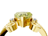 Yellow gold Fancy Yellow Heart  Solitaire Twisted Band Scroll Prong Ring_7