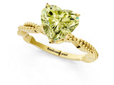 Yellow gold Fancy Yellow Heart  Solitaire Twisted Band with Bead Prong Setting_280
