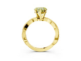 Yellow gold Fancy Yellow Heart  Solitaire Twisted Band with Bead Prong Setting_282