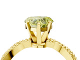Yellow gold Fancy Yellow Heart  Solitaire Twisted Band with Bead Prong Setting_283