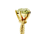 Yellow gold Fancy Yellow Heart  Solitaire Twisted Band with Bead Prong Setting_284