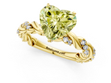 Yellow gold Fancy Yellow Heart  Solitaire Twisted Band with Pavé Accents and Four-Prong Setting_4