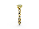 Yellow gold Fancy Yellow Heart  Solitaire Twisted Band with Pavé Accents and Four-Prong Setting_5