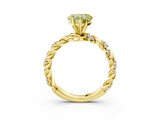 Yellow gold Fancy Yellow Heart  Solitaire Twisted Band with Pavé Accents and Four-Prong Setting_6