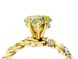 Yellow gold Fancy Yellow Heart  Solitaire Twisted Band with Pavé Accents and Four-Prong Setting_7