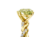 Yellow gold Fancy Yellow Heart  Solitaire Twisted Band with Pavé Accents and Four-Prong Setting_8