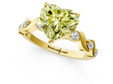 Yellow gold Fancy Yellow Heart  Solitaire Twisted Band with Prong Setting 1