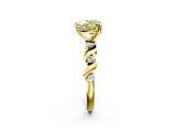 Yellow gold Fancy Yellow Heart  Solitaire Twisted Band with Prong Setting 2