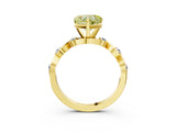 Yellow gold Fancy Yellow Heart  Solitaire Twisted Band with Prong Setting 3