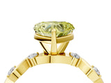 Yellow gold Fancy Yellow Heart  Solitaire Twisted Band with Prong Setting 4