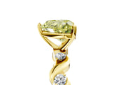Yellow gold Fancy Yellow Heart  Solitaire Twisted Band with Prong Setting 5