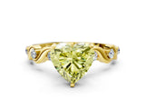 Yellow gold Fancy Yellow Heart  Solitaire Twisted Band with Prong Setting