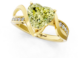 Yellow gold Fancy Yellow Heart  Solitaire Twisted Band with Prong Setting_4