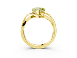 Yellow gold Fancy Yellow Heart  Solitaire Twisted Band with Prong Setting_6