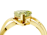 Yellow gold Fancy Yellow Heart  Solitaire Twisted Band with Prong Setting_7