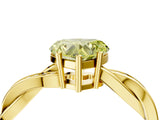 Yellow gold Fancy Yellow Heart  Solitaire Twisted Pave Diamond Ring with Four-Prong Setting_136