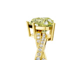 Yellow gold Fancy Yellow Heart  Solitaire Twisted Pave Diamond Ring with Four-Prong Setting_137