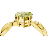 Yellow gold Fancy Yellow Heart  Solitaire Twisted Pave Diamond Ring with Four-Prong Setting_16