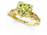 Yellow gold Fancy Yellow Heart  Solitaire Vine Band with Milgrain Prong Setting_4