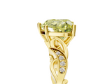Yellow gold Fancy Yellow Heart  Solitaire Vine Band with Milgrain Prong Setting_8