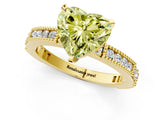 Yellow gold Fancy Yellow Heart  Solitaire with Pavé Band and Four-Prong Setting_302