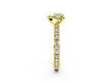 Yellow gold Fancy Yellow Heart  Solitaire with Pavé Band and Four-Prong Setting_303