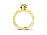 Yellow gold Fancy Yellow Heart  Solitaire with Pavé Band and Four-Prong Setting_304