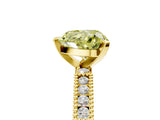 Yellow gold Fancy Yellow Heart  Solitaire with Pavé Band and Four-Prong Setting_306