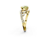 Yellow gold Fancy Yellow Heart  Solitaire with Pavé Twist Band and Four-Prong Setting_68