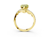 Yellow gold Fancy Yellow Heart  Solitaire with Pavé Twist Band and Four-Prong Setting_69
