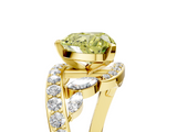 Yellow gold Fancy Yellow Heart  Solitaire with Pavé Twist Band and Four-Prong Setting_71
