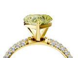 Yellow gold Fancy Yellow Heart  Solitaire with Pave Band and Four-Prong Setting_7